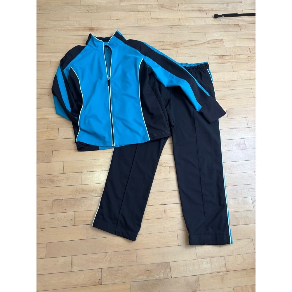 Made For Life Tracksuit Blue Black Large Zip Jacket Activewear Performance Gym